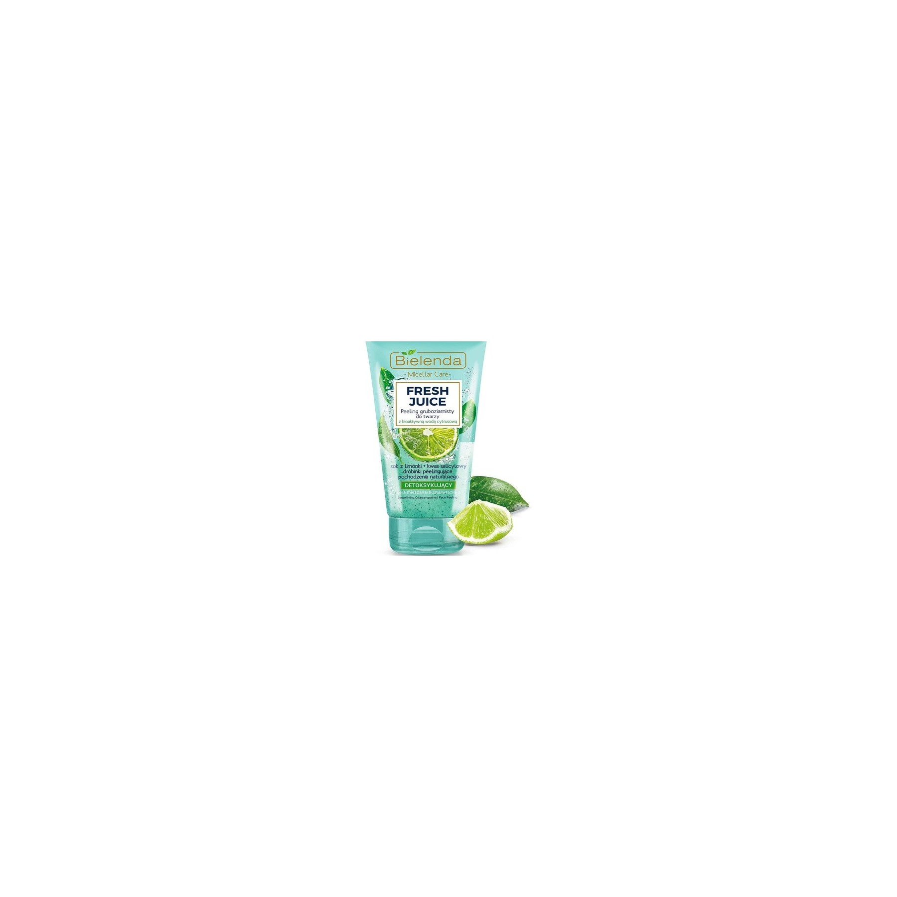Bielenda Fresh Juice Face Peeling in a Light Gel Formula with Lime 150g - Detoxifying Coarse-Grained Scrub - Cleanses and Refreshes