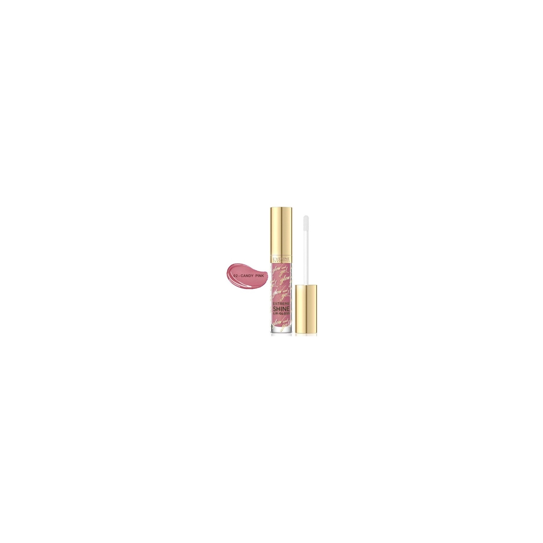 Eveline Cosmetics Glow and Go Extreme Shine Lip Gloss 02 Candy Pink