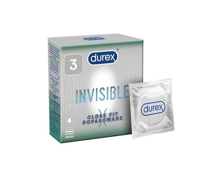 Durex Invisible Prerate Super Thin Barely Noticeable 3 Pieces