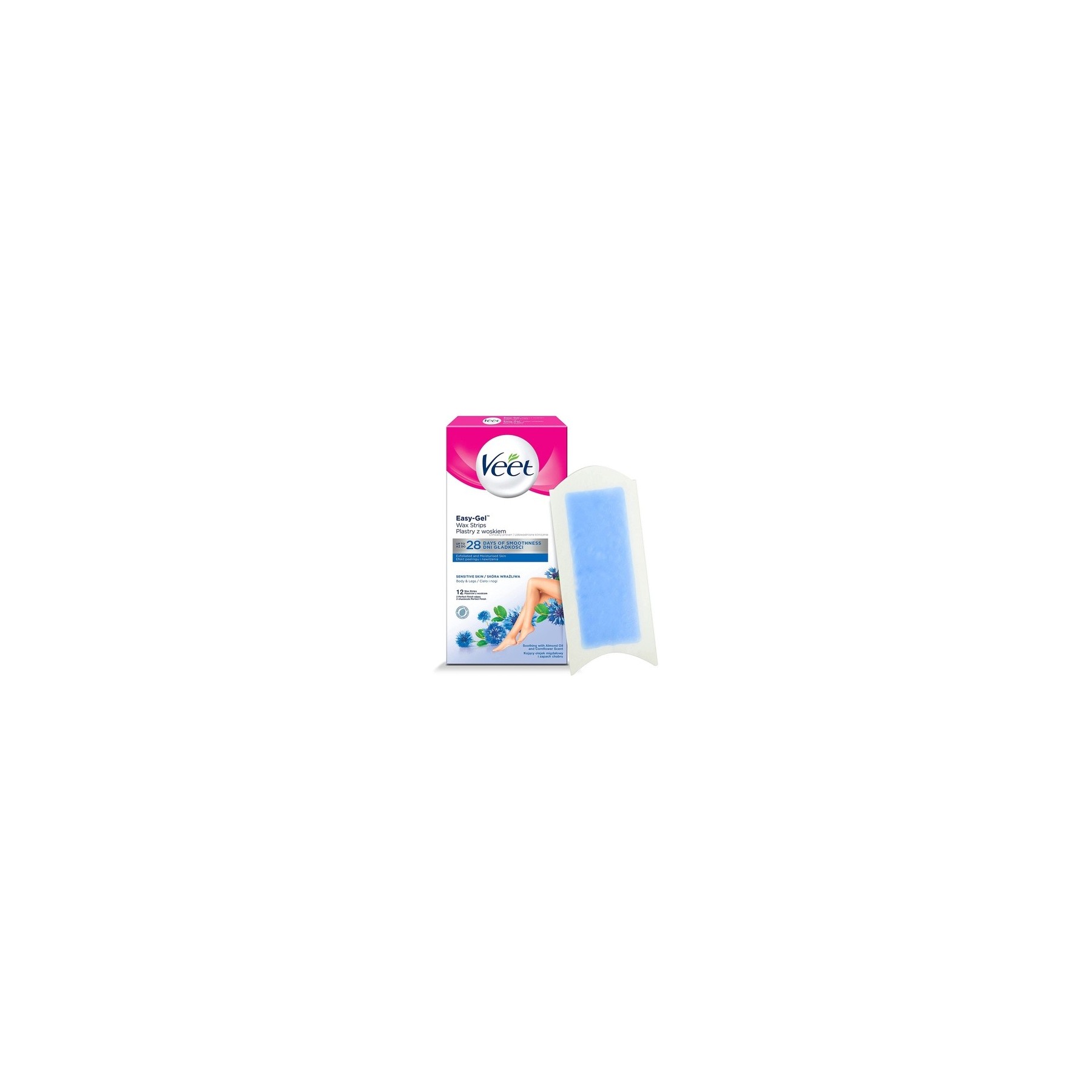 Veet Cold Wax Strips Easy-Gelwax Technology for Legs & Body