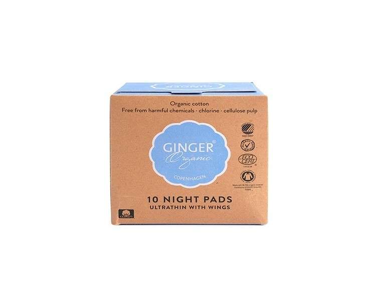 Organic Ginger Night Sanitary Napkins with Wings