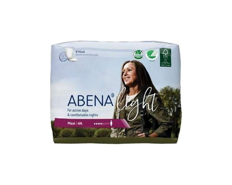 Abena Light Incontinence Pads Eco-Friendly Women's Incontinence Pads Breathable Comfortable Fast Absorption Protection Light Maxi 4A 1000ml