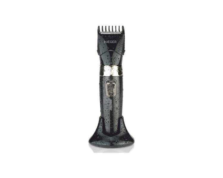 HAEGER Precision II Hair Clipper Rechargeable Dry and Wet Ceramic and Titanium Coated Blades Corded or Cordless Operation 2 Adjustable Combs
