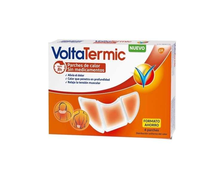 VoltaTermic Heat Patches 24 Hour Pain Relief Medication-Free 4 Patches