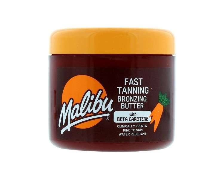 Malibu Sun Bronzing Fast Tanning Body Butter with Beta Carotene Tropical Coconut Fragrance 300ml Gel
