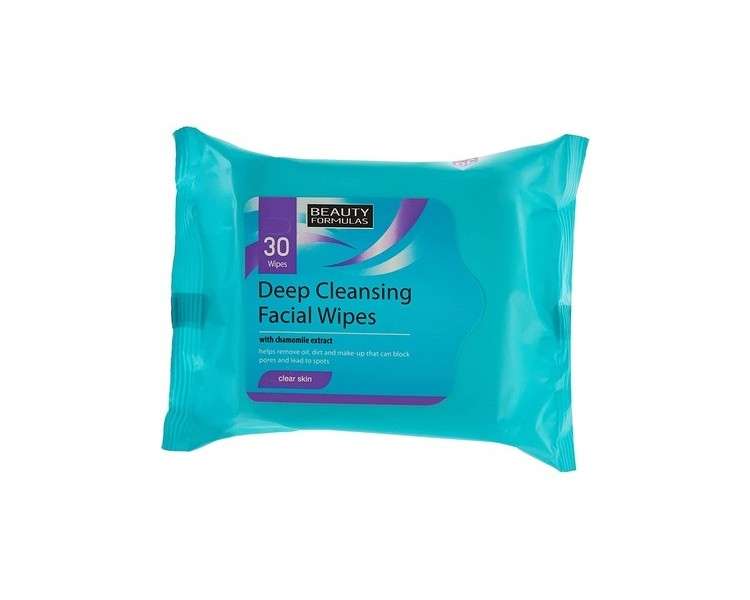 Beauty Formulas Clear Skin Deep Cleansing Facial Wipes 30 Wipes