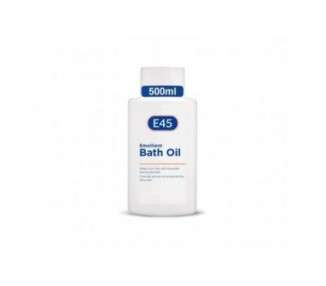 E45 Bath Oil Emollient to Moisturise and Hydrate Dry Skin 500ml