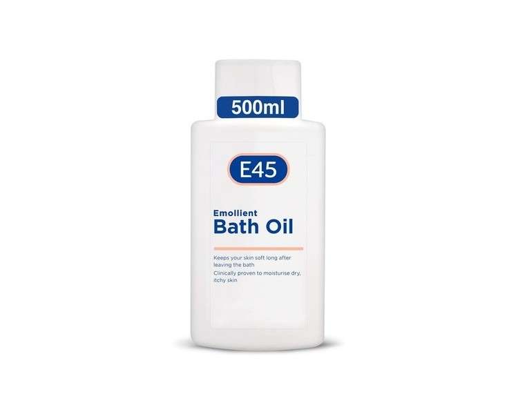 E45 Bath Oil Emollient to Moisturise and Hydrate Dry Skin 500ml