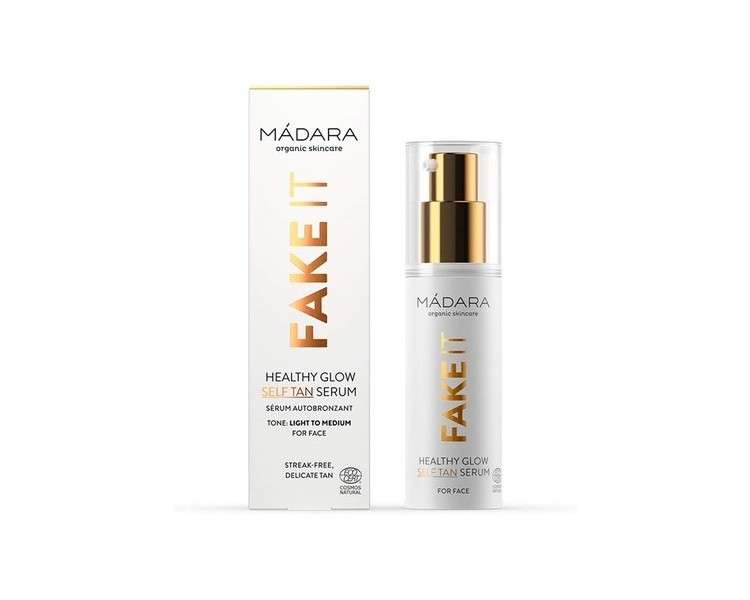 MÁDARA Organic Skincare Fake It Healthy Glow Self Tan Serum For Face 30ml