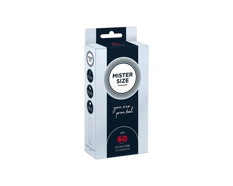 Mister Size Ultra-Sensitive Condoms for Men Extra Thin Extra Fine Extra Lube Made from 100% Natural Rubber Latex in Your Size L - XL Real Feel