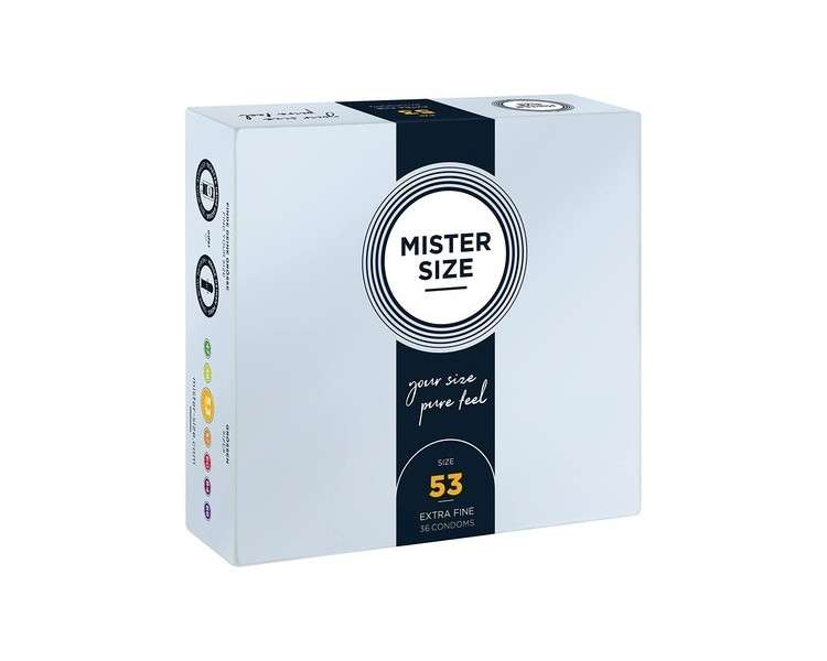 Mister Size 53mm Ultra-Sensitive Condoms for Men Extra Thin Extra Fine Extra Lube Made from 100% Natural Rubber Latex in Your Size XS - S Real Feel