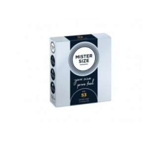 Mister Size 53mm Ultra-Sensitive Condoms for Men Extra Thin Extra Fine Extra Lube Made from 100% Natural Rubber Latex in Your Size XS - S Real Feel Pack of 3 53mm