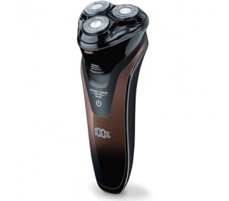 Beurer HR 8000 Rotary Shaver with Precision Cutting System from Three Double Ring Cutting Heads, Pop-Up Contour Trimmer, and 2-in-1 Beard and Sideburn Styler