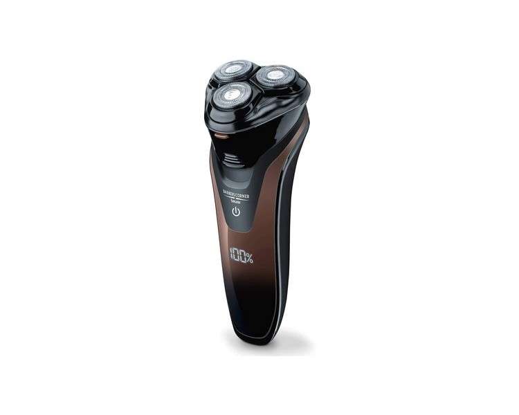 Beurer HR 8000 Rotary Shaver with Precision Cutting System from Three Double Ring Cutting Heads, Pop-Up Contour Trimmer, and 2-in-1 Beard and Sideburn Styler