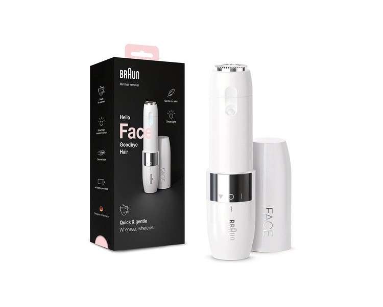 Braun Face Mini Hair Remover for Women with Smart Light - White