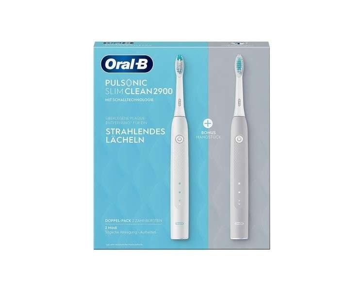 Oral-B Pulsonic Slim Clean 2900 Electric Toothbrush with 2 Brush Heads and Timer