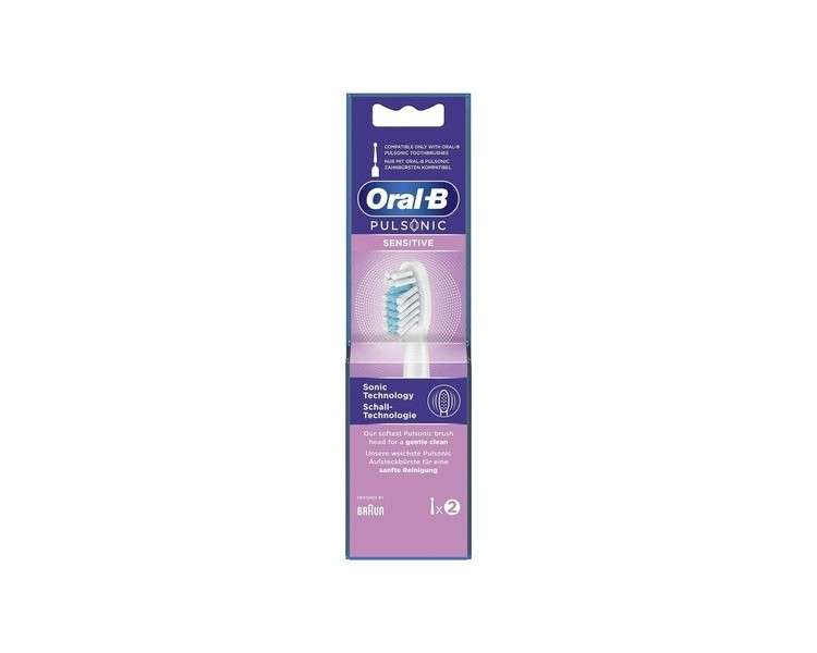 Oral-B Pulsonic Sensitive Replacement Brush Heads for Sonic Toothbrushes 2 Pcs White