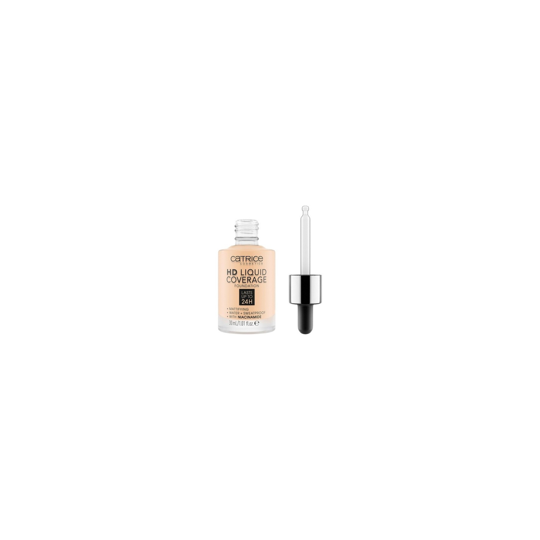 Catrice HD Liquid Coverage Foundation 002 Porcelain Beige 30ml - Waterproof and Sweatproof for 24 Hour Wear