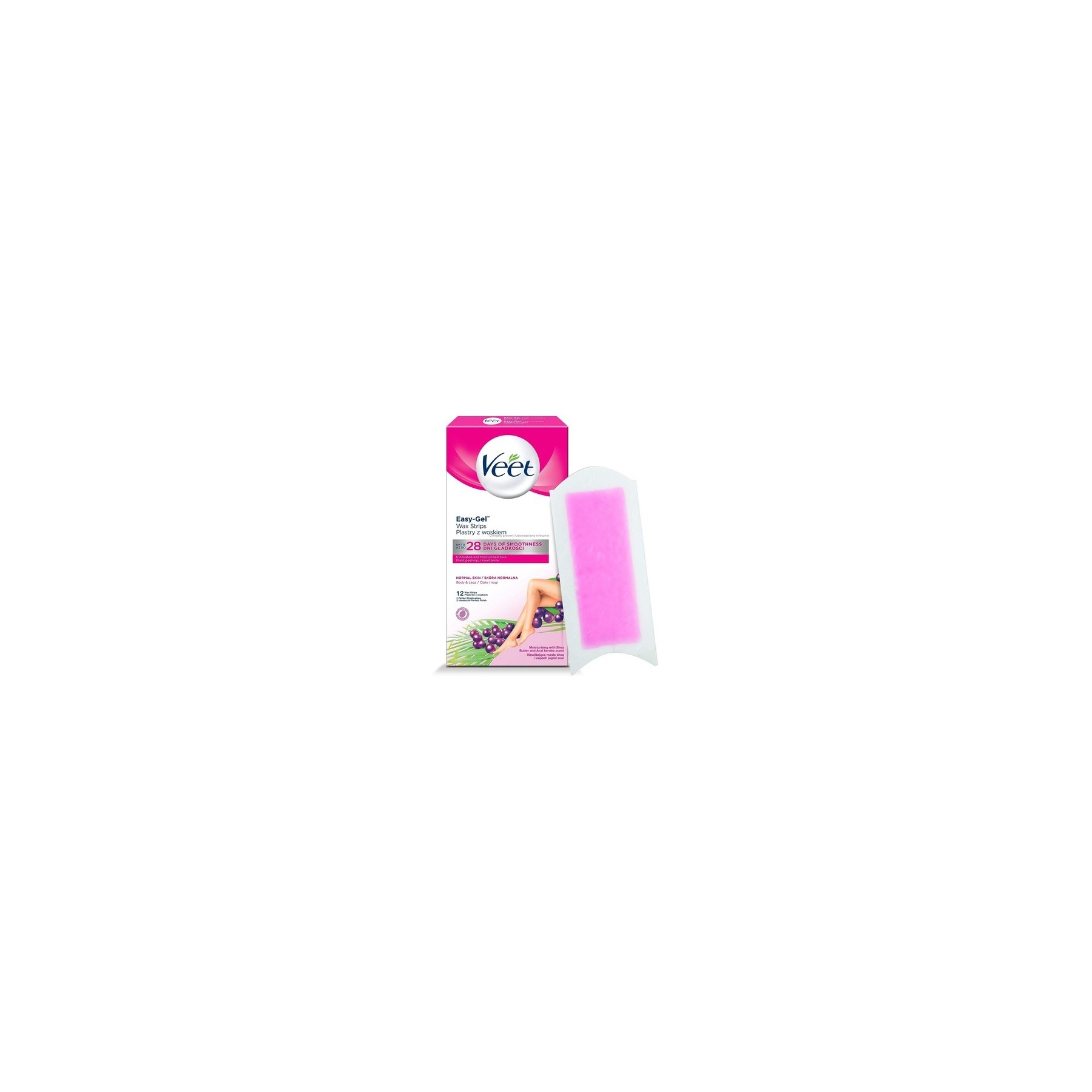 Veet Easy Grip Legs and Body Wax Strips 36 Strips + 6 Wipes