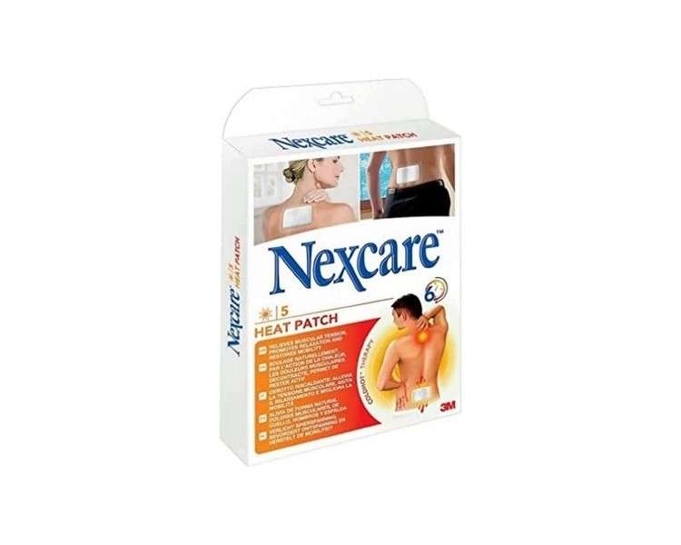 Nexcare Heat Patch 9.5cm x 13cm 5 Self-Adhesive Heat Patches - Pack of 5