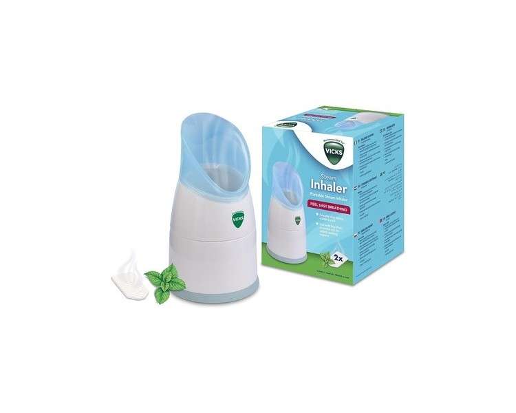 Vicks Portable Steam Inhaler for Coughs, Colds or Blocked Noses - Compact and Easy to Use - Travel Friendly - Dishwasher Safe - Includes VapoPads with Essential Oils