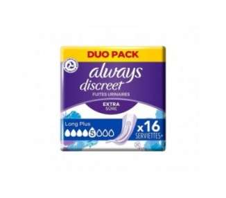 Always Discreet Long Plus Pads for Bladder Weakness and Incontinence 16 Count