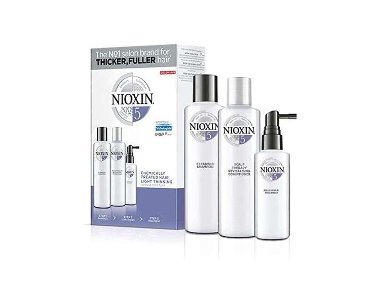 Nioxin System 5 3-Step System Set for Slightly Thinning, Chemically Treated Hair