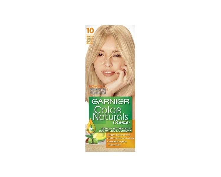 Garnier Color Naturals Creme Permanent Nourishing Hair Coloring 10 Ultra Light Blonde