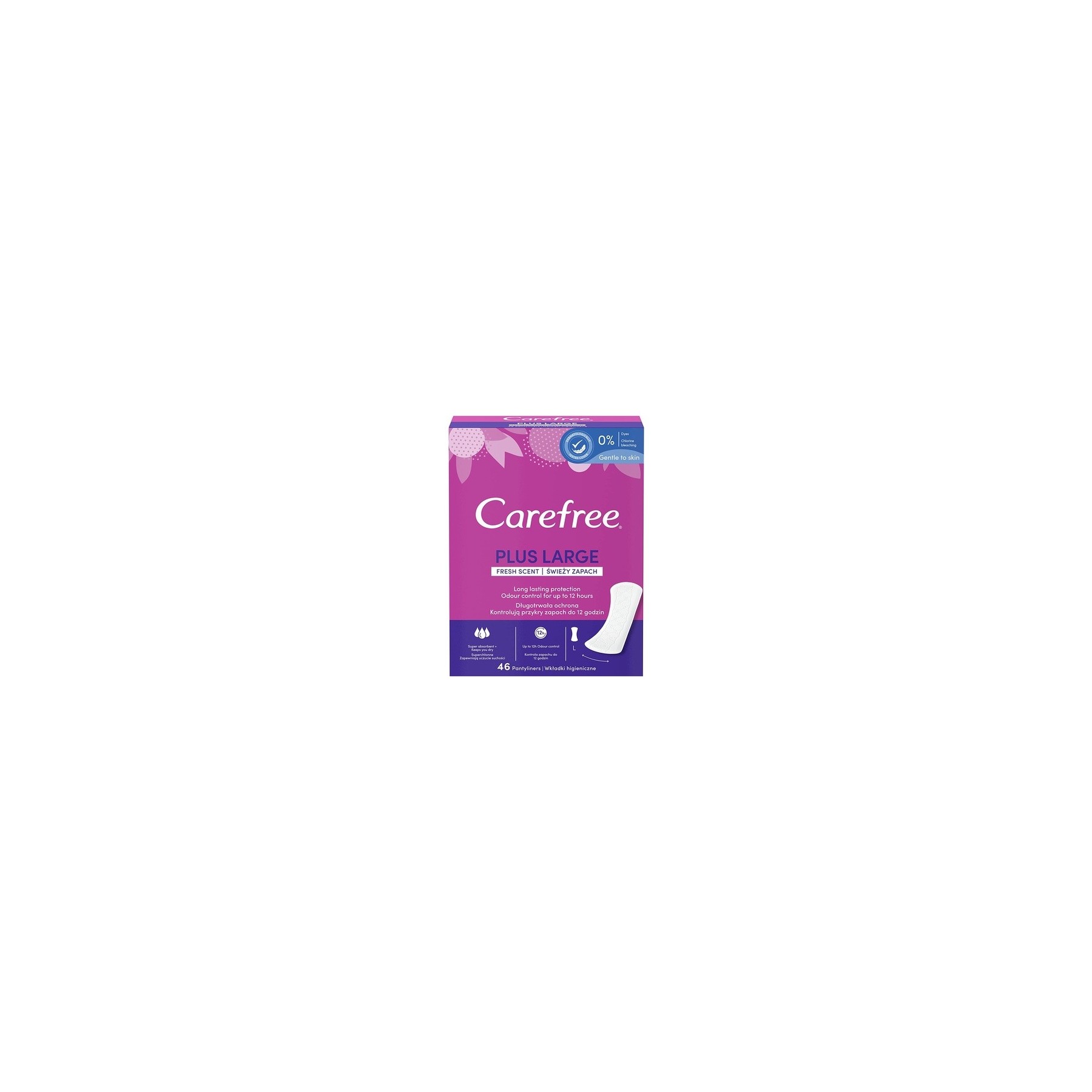 Carefree Pantyliners Plus Large 46 Pieces