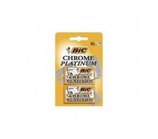 BIC Chrome Platinum Double Edge Safety Razor Disposable Single Blades Stainless Steel 10 Count