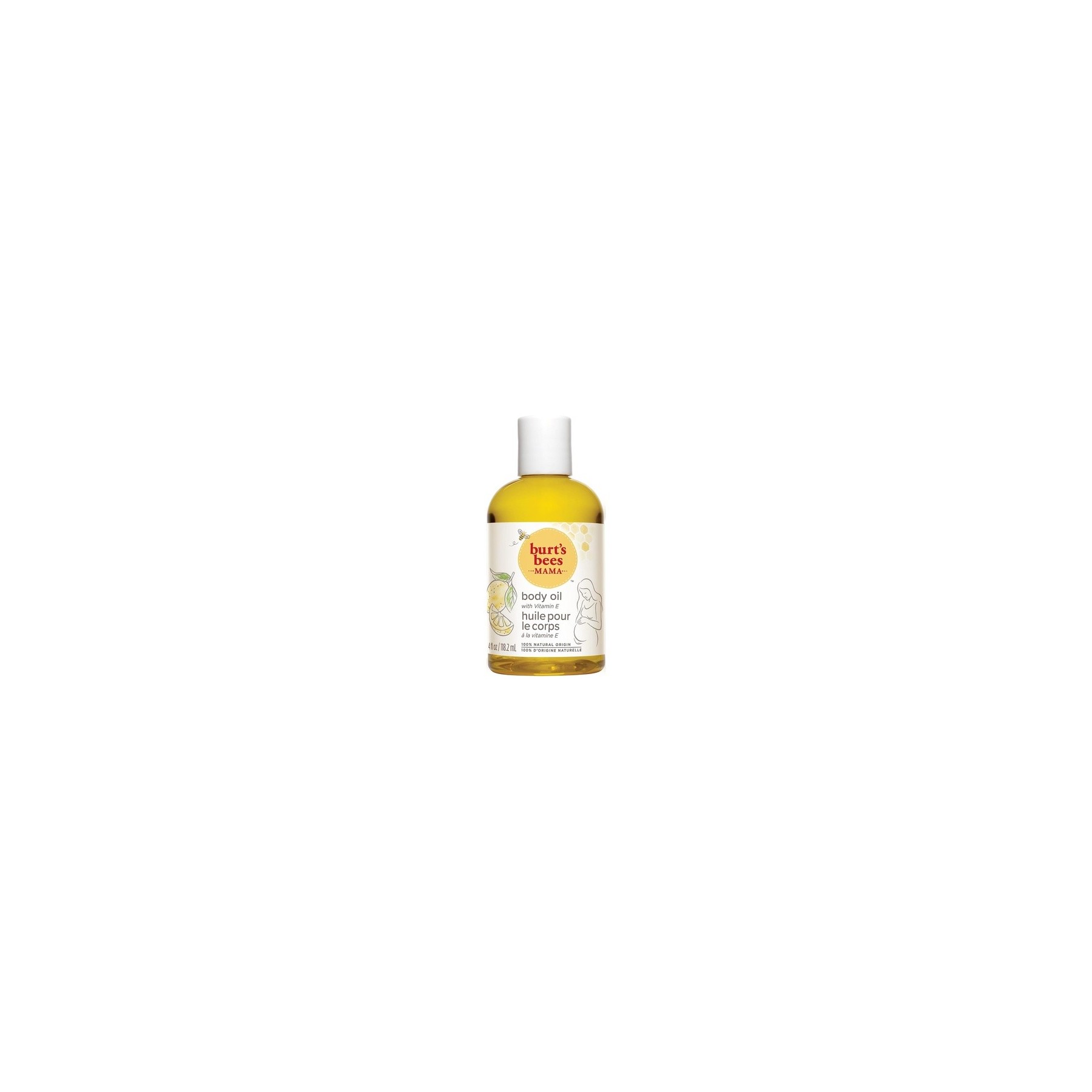 Burt's Bees Hydrating Body Oil for Pregnancy Stretch Marks with Vitamin E Sweet Almond Oil and Lemon Oil 118.2ml