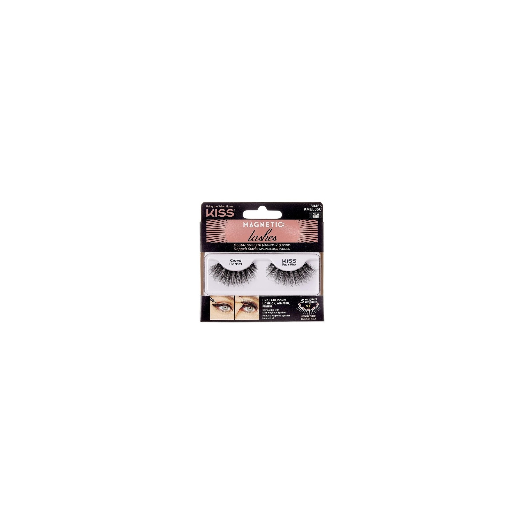 KISS Magnetic Lash Collection Crowd Pleaser False Eyelashes with 5 Double Strength Magnets
