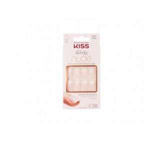 KISS Salon Acrylic French Nude Collection Cashmere Medium Length Fake Nails 28 Count
