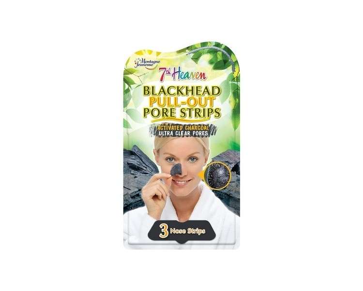 7th Heaven Blackhead Pull-Out Pore Strips with Activated Charcoal Aloe Vera and Witch Hazel - Ideal for Combination and Oily Skin