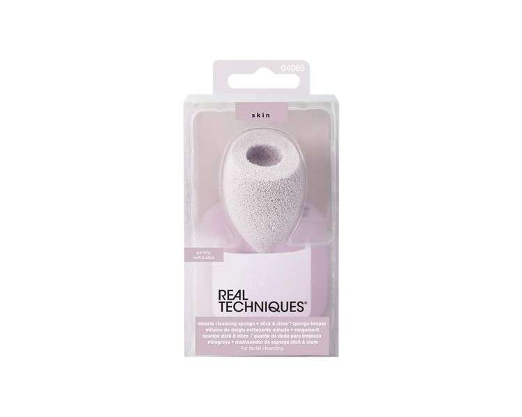 Real Techniques Exfoliating Miracle Cleansing Sponge and Sponge Holder Duo