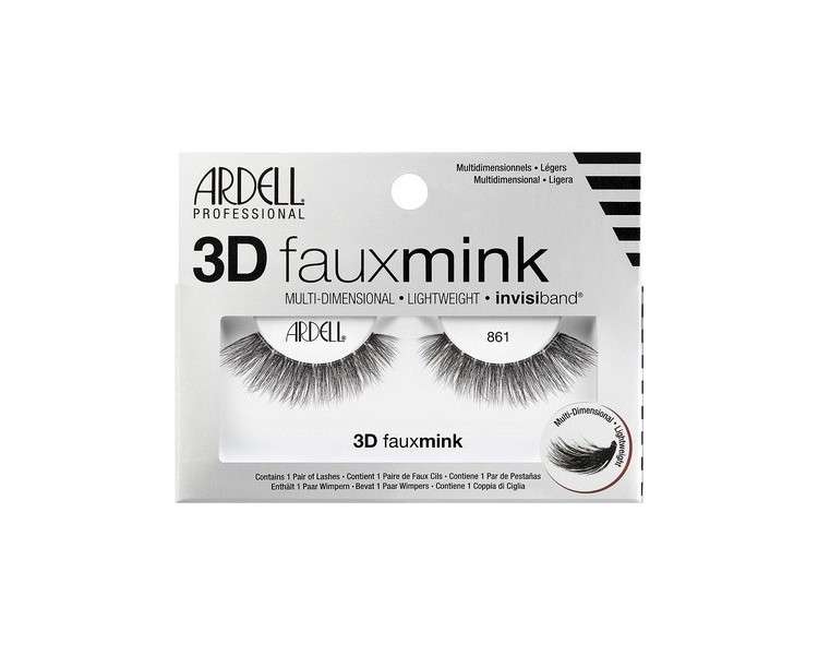 ARDELL Professional 3D Faux Mink 861 Synthetic Vegan Black Eyelashes