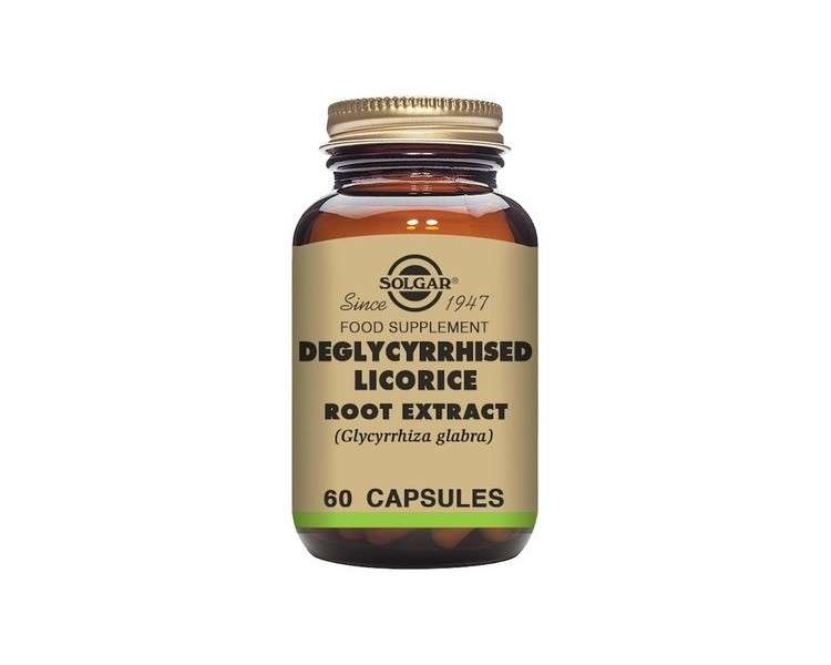 Solgar Deglycyrrhised Licorice Root Extract Vegetable Capsules Botanical Extract Antioxidant and Anti-Inflammatory Properties Vegan and Gluten Free