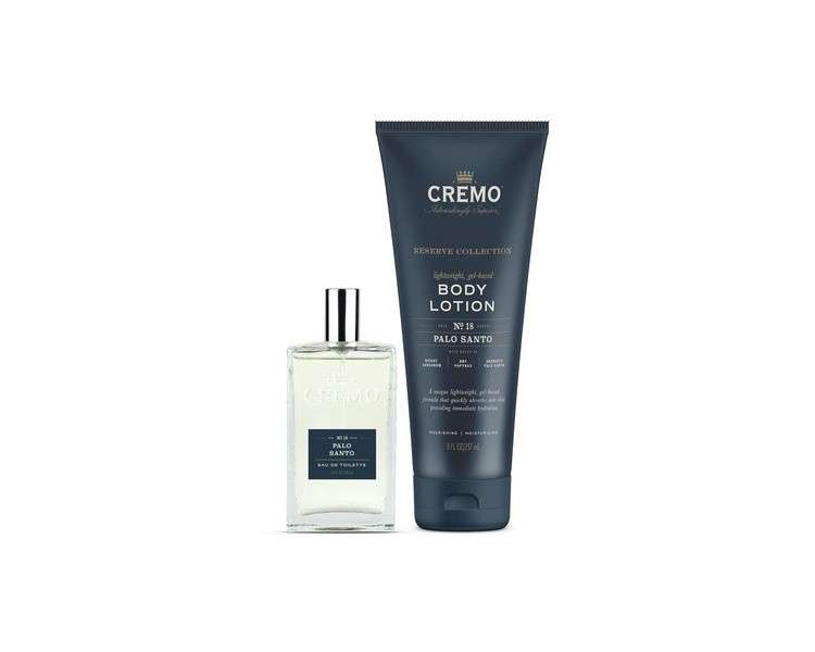 Cremo Palo Santo Reserve Collection Bundle with Spray Cologne 3.4 Fl Oz and Body Lotion 8 Fluid Ounce