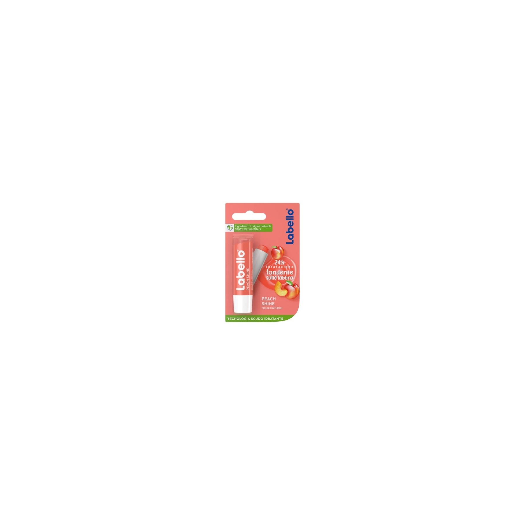 Labello Peach Shine Moisturizing Colored Lip Balm with Sweet Peach Flavor