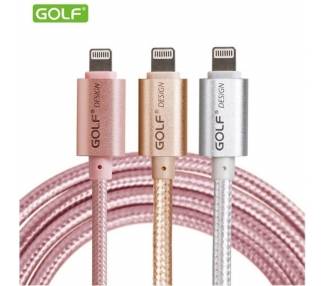 Cable Original GOLF para iPhone 5 5S 5C 6 6S 7 8 Plus X | Color Plata  - 1