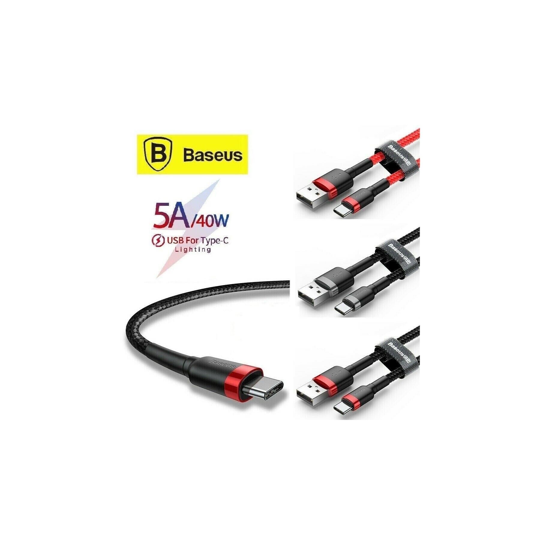 Baseus Cable Type-C Fast Charging - Cafule - PD2.0 3A for Device with Interface Type-C Supports PD 60W fast charging Baseus Cable Type-C Fast Charging - Cafule - PD2.0 3A for Device with Interface Type-C Supports PD 60W fast charging