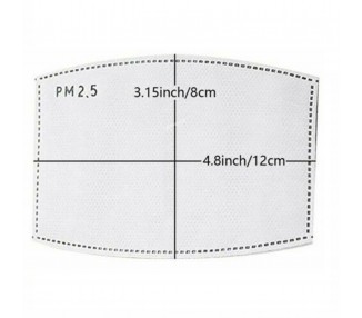 10 X Filtros Carbon Activo Pm 2.5 Para Mascarillas 8 X 12 Cm