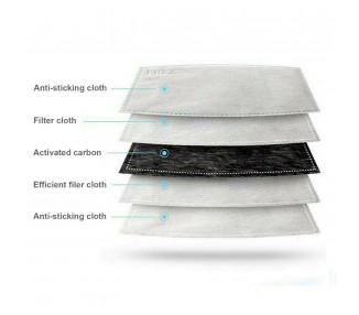 10 X Filtros Carbon Activo Pm 2.5 Para Mascarillas 8 X 12 Cm