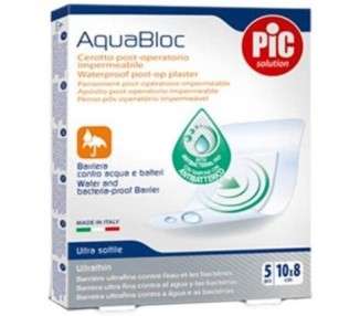Pic Aquabloc Sterile Antibacterial Patch 10x8cm - Pack of 5