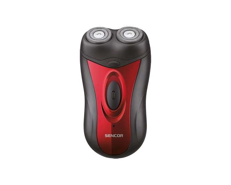 SENCOR SMS 2002RD Electric Shaver 2 Watt Cordless Operation Two Swivel Heads with Replaceable Cutting Heads Red