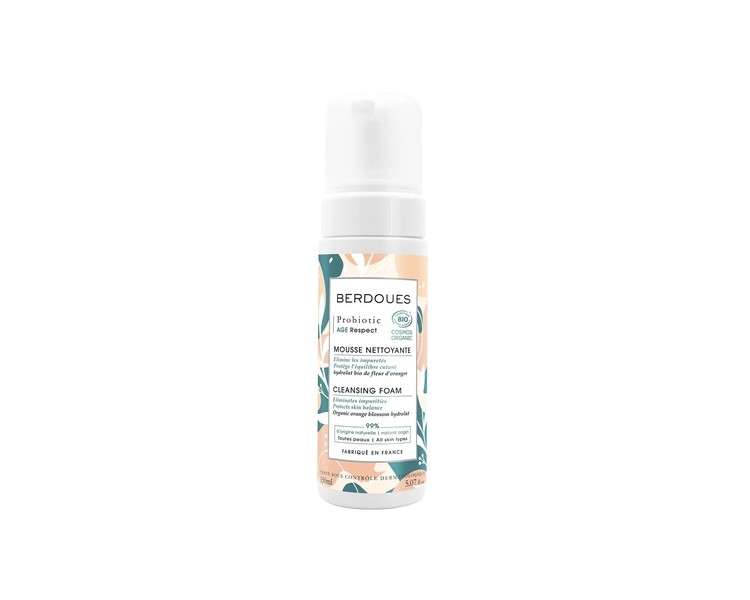 BERDOUES Probiotic Age Respect Cleansing Foam for Normal to Oily Skin 5.07 Fl.Oz.