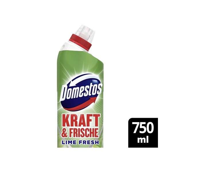 Sakioo Domestos Kraft & Frische WC Gel Lime Fresh Cleaning Agent with Fresh Lime Scent for Hygienic Cleanliness 750ml