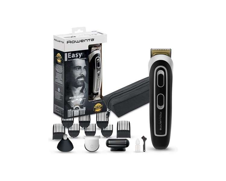 Rowenta TN9140 Trim & Style 13 in 1 Hair Clipper with Stainless Steel Blades and 6 Beard Combs Lithium Battery 90 min Life Razor with Locking System and Wet & Dry Technology Trim&Style