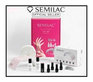 SEMILAC Gel Nail Polish Kit with 36W Lamp, Base, Top Coat, and 3 Colors - Try Me Set