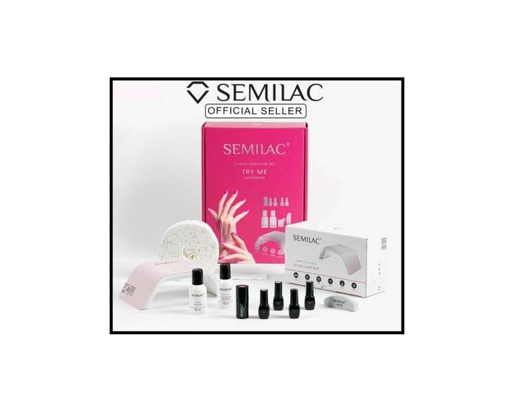 SEMILAC Gel Nail Polish Kit with 36W Lamp, Base, Top Coat, and 3 Colors - Try Me Set